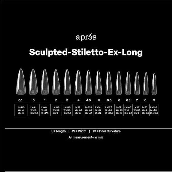 APRÉS Gel-X(R) Stiletto Box of Nail Tips | 280 Soft Gel Nail Tips, 14 Sizes 00-9 | Half-sizes Included (Sculpted Stiletto Extra Long, 280 Count) by APRÉS - Image 5