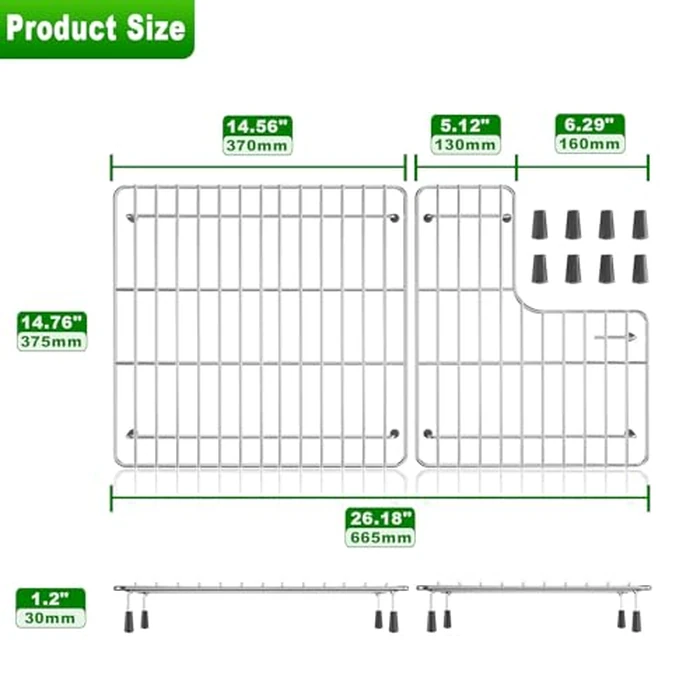 Sink Protector for Kohler K6449-ST Whitehaven, Stainless Steel Sink Rack Replacement for Kohler Whitehaven Farmhouse Cairn K-5826 and K-5827 Bottom Racks by SUZLON - Image 2