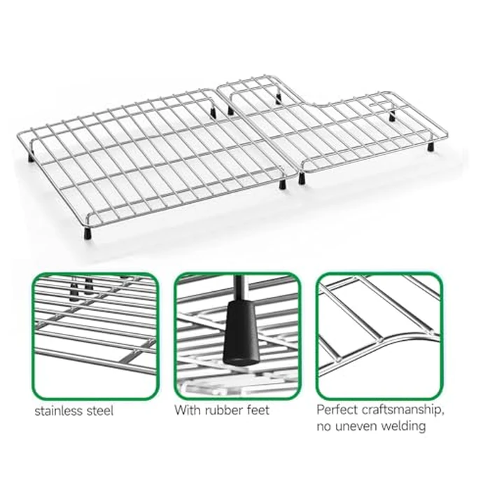 Sink Protector for Kohler K6449-ST Whitehaven, Stainless Steel Sink Rack Replacement for Kohler Whitehaven Farmhouse Cairn K-5826 and K-5827 Bottom Racks by SUZLON - Image 5