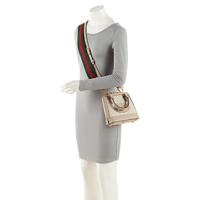 Gucci GG Canvas Horsebit 1955 Mini Satchel - Coated Canvas - Beige by Gucci - Image 5