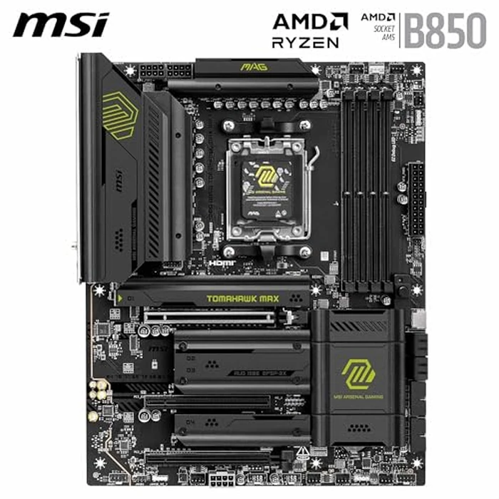 MSI MAG B850 Tomahawk MAX WiFi Motherboard, ATX - Supports AMD Ryzen 9000/8000 / 7000 Processors, AM5-80A SPS VRM, DDR5 Memory Boost 8400+ MT/s (OC), PCIe 5.0 x16, M.2 Gen5, Wi-Fi 7, 5G LAN by msi - Image 2