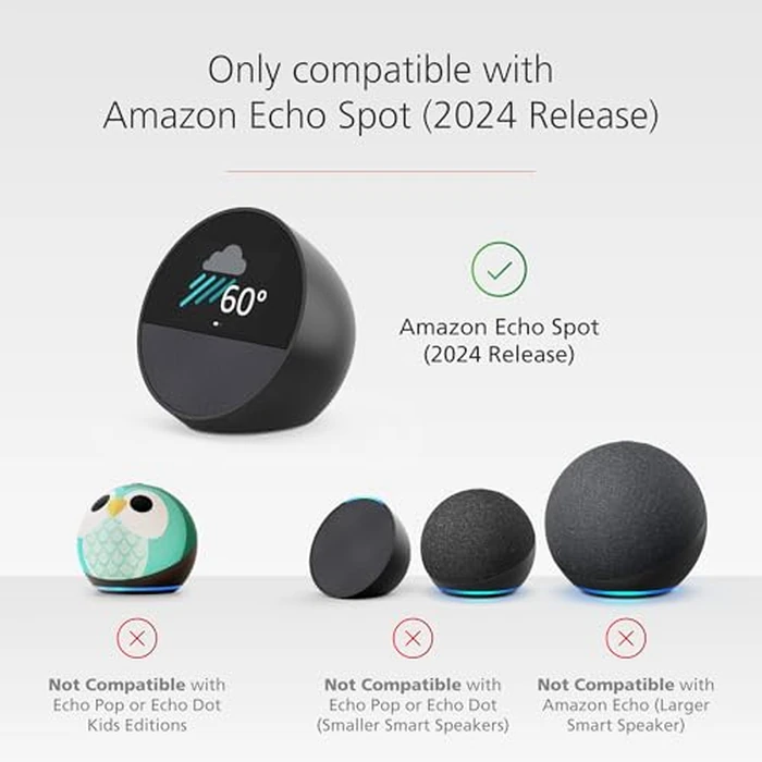 Made for Amazon Stand with USB-C and USB-A Charging Ports for Echo Spot (2024 Release) by Mission Cables - Image 3