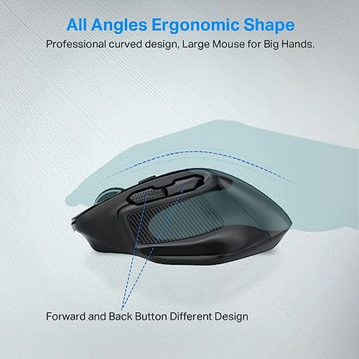 E-YOOSO Large Wireless Mouse for Big Hands, X-31 Cordless Ergo Computer Mouse, 6 Buttons, 5-Level 4800 DPI, 18 Months Battery Life, for Laptop, PC, Chromebook (Bluetooth, 6) by E-YOOSO - Image 4
