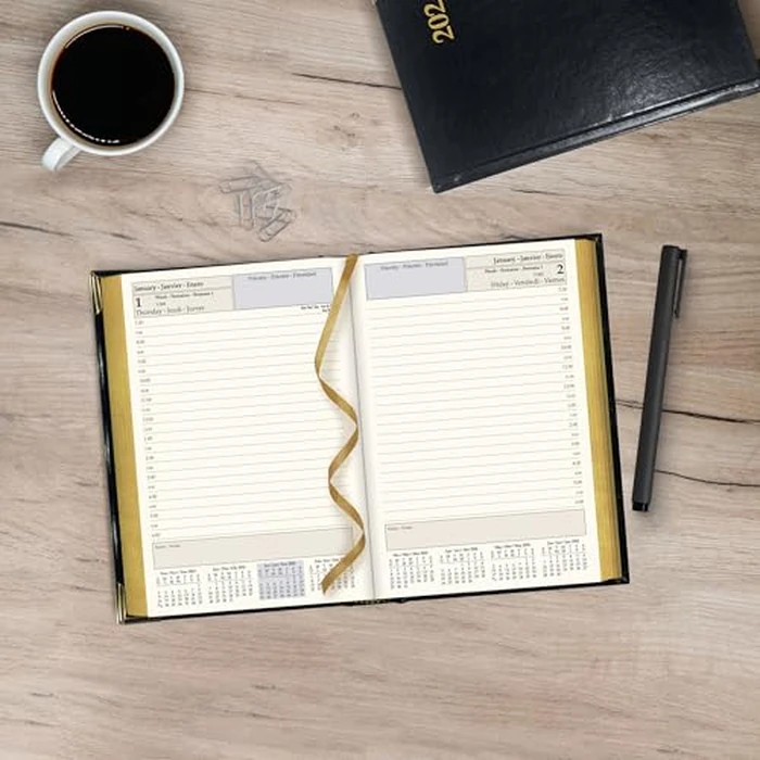 Brownline(R) 2026 Executive Daily Planner, Appointment Book, 12 Months, January to December, Sewn Binding, 7.125" x 4.875", Black, Trilingual (CBE504-26) by Brownline - Image 7