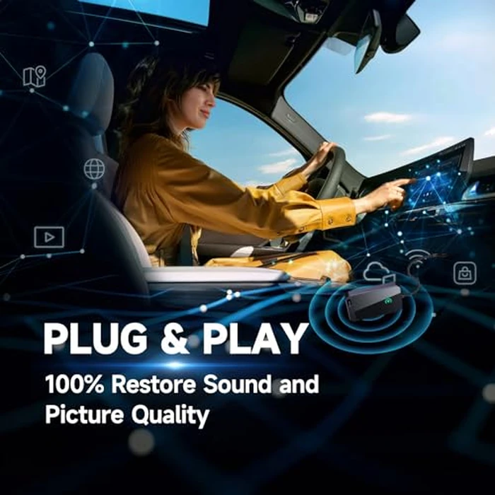 Jemluse Wireless CarPlay Adapter for Apple iPhone - Multi-User Seamless Connection for Convert Wired to Wireless Car Play Adapter - No Latency from iOS 10+ to Screen w/USB C (Gray) by Jemluse - Image 2