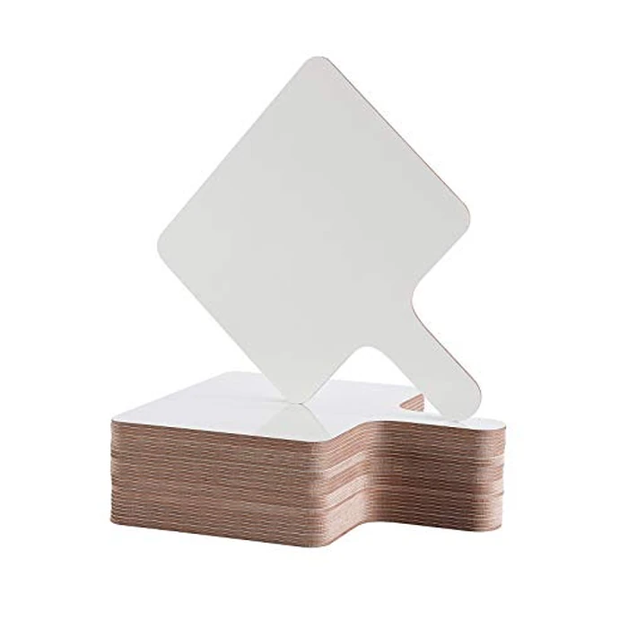 Dry Erase Answer Paddle - White Board, Double Sided Paddles (25 Pack, 7.83 X 6.46 Inches) by GSM Brands - Used - Acceptable condition - CA$19.82