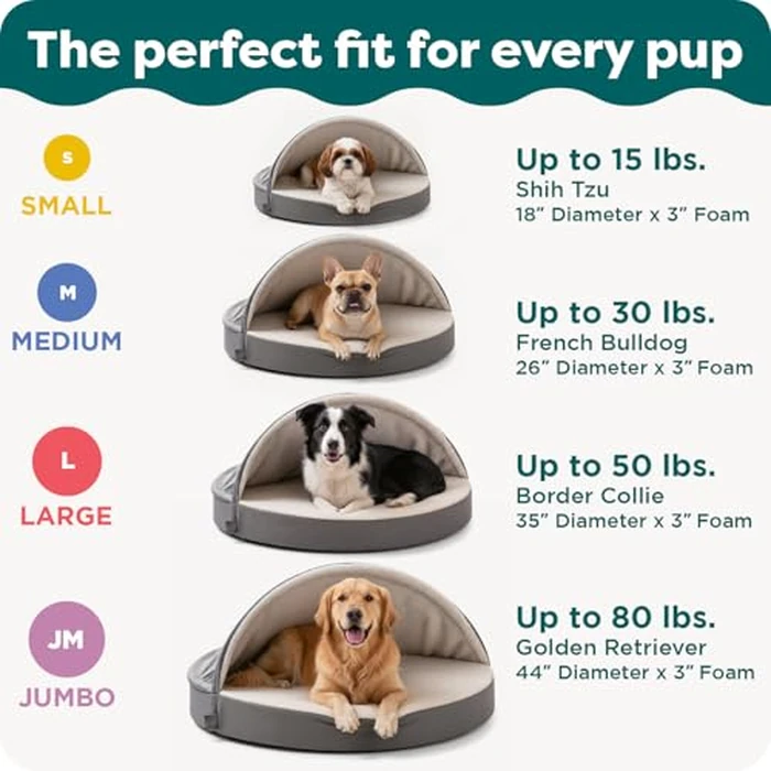 Furhaven 26" Round Orthopedic Dog Bed for Medium/Small Dogs w/Removable Washable Cover, for Dogs Up to 30 lbs - Sherpa & Suede Snuggery - Gray, 26-inch by Furhaven - Image 6