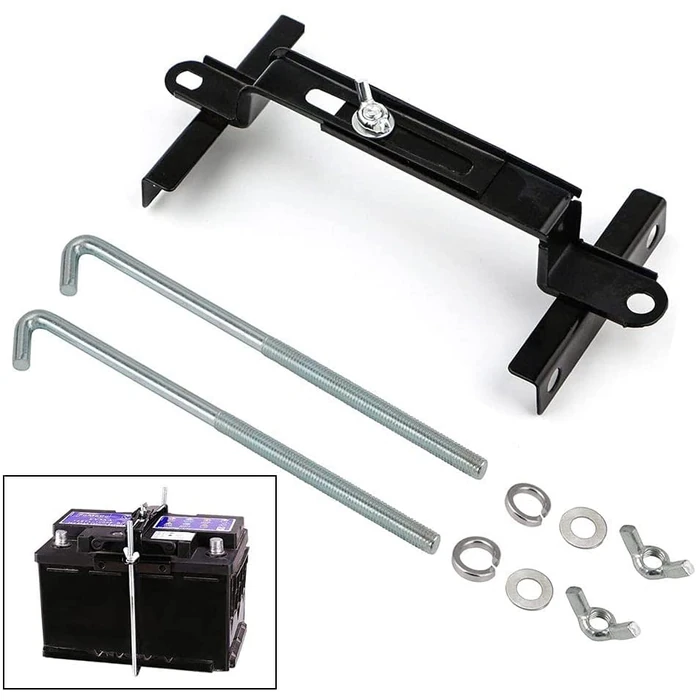 Adjustable Battery Hold Down, Universal Battery Adjustable Crossbar with L Bolt Battery Tie Down Holder for Cars SUVs (Bolt Length 27cm/10.63inches) by LYCARESUN - Used - Very Good condition