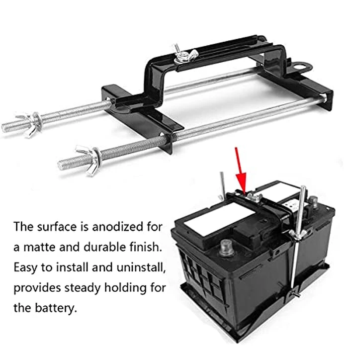 Adjustable Battery Hold Down, Universal Battery Adjustable Crossbar with L Bolt Battery Tie Down Holder for Cars SUVs (Bolt Length 27cm/10.63inches) by LYCARESUN - Image 4