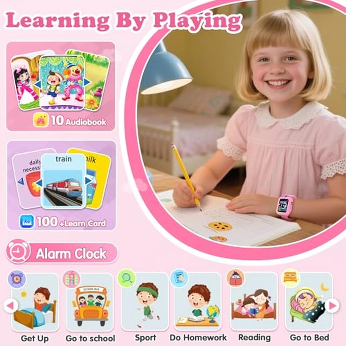 Smart Watch for Kids Girls Gift Age 3-12 with 39 Games Alarm Clock Camera Video Music Player Pedometer Flashlight 12/24 hr HD Touch Screen Kids Smart Watch Birthday Toys for Girls Ages 4 5 6 7 8 9 10 by Sedzofan - Image 7