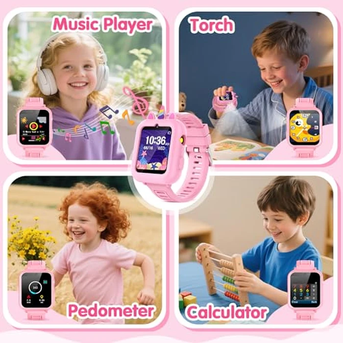 Smart Watch for Kids Girls Gift Age 3-12 with 39 Games Alarm Clock Camera Video Music Player Pedometer Flashlight 12/24 hr HD Touch Screen Kids Smart Watch Birthday Toys for Girls Ages 4 5 6 7 8 9 10 by Sedzofan - Image 8