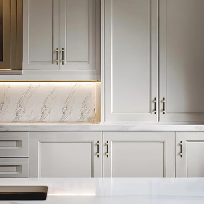 HOME EDIT 10 Pack 3 inch Black & Gold Cabinet Handles Square Zinc-Alloy Pulls for Kitchen Dresser Closet and Bathroom Cabinets Hardware by HOME EDIT - Image 6