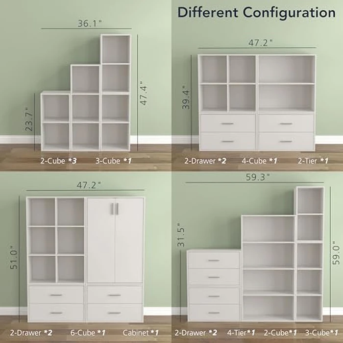 Homes: Inside + Out Apexa 2-Drawer Wooden Stackable Storage Drawers, Small Food Pantry Cabinet, Cajonera De Madera, Underbed Drawer Dorm Teen Room Decor & Bedroom, Home Office, Kitchen, White by HOMES: Inside + Out - Image 7