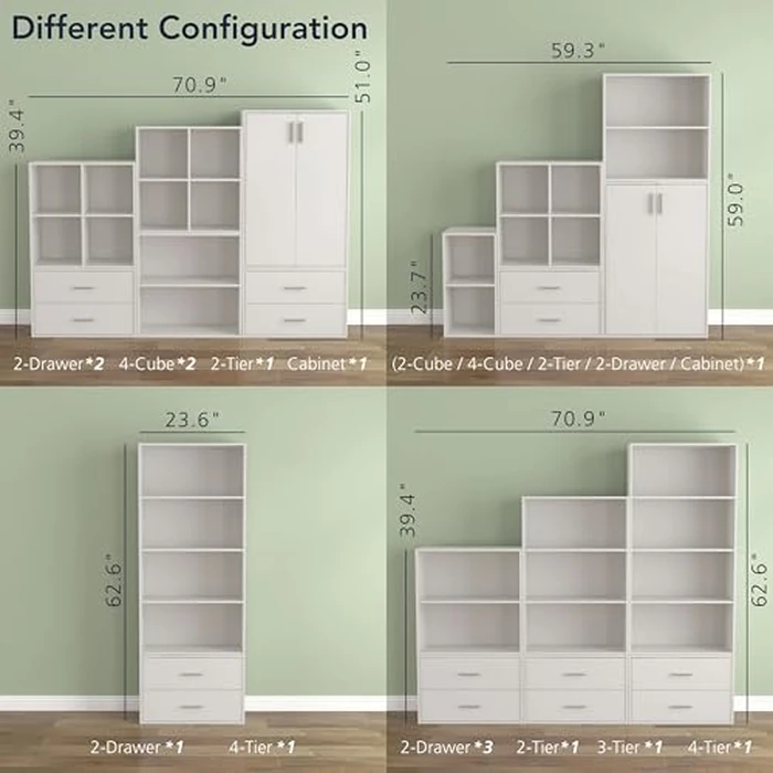Homes: Inside + Out Apexa 2-Drawer Wooden Stackable Storage Drawers, Small Food Pantry Cabinet, Cajonera De Madera, Underbed Drawer Dorm Teen Room Decor & Bedroom, Home Office, Kitchen, White by HOMES: Inside + Out - Image 8