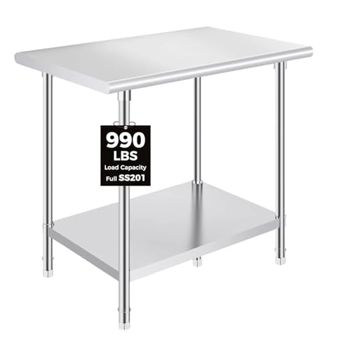 OSTBA Stainless Steel Table for Prep & Work 24x36 Inches, NSF Metal Commercial Heavy Duty Table with Adjustable Undershelf and Adjustable Foot for Restaurant Kitchen Home and Hotel by OSTBA - Image 1