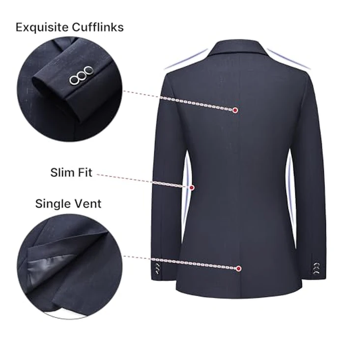 TRONSTORE Women's Suit 2 Piece Set Pinstripe Blazer and Bootcut Dressy Pants Set for Work Office Business Outfits-Navy Blue S by TRONSTORE - Image 4