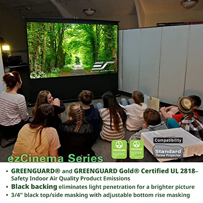 Elite Screens ezCinema Series, 150-INCH 16:9, Manual Pull Up Projector Screen, Movie Home Theater 8K / 4K Ultra HD 3D Ready, 2-Year Warranty, F150NWH by Elite Screens - Image 3