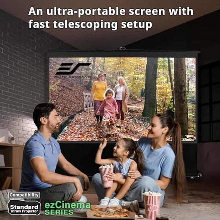 Elite Screens ezCinema Series, 150-INCH 16:9, Manual Pull Up Projector Screen, Movie Home Theater 8K / 4K Ultra HD 3D Ready, 2-Year Warranty, F150NWH by Elite Screens - Image 8