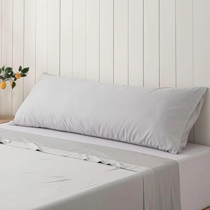 SHERWOOD Body Pillow, 20 x 54 Inch Long Pillow, White Cotton Fabric with Down Alternative Filling (Pillow & Microfiber Pillowcase Set) by SHERWOOD - Image 5