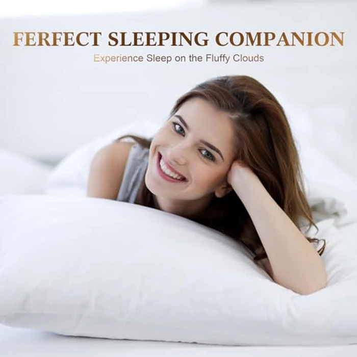 SHERWOOD Body Pillow, 20 x 54 Inch Long Pillow, White Cotton Fabric with Down Alternative Filling (Pillow & Microfiber Pillowcase Set) by SHERWOOD - Image 8