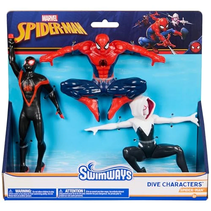 SwimWays Marvel Spider-Man Dive Character 3-Pack, Swimming Pool Accessories & Kids Pool Toy, Spiderman Toys, Weighted Figures, Marvel Pool Party Favors & Games for Kids Ages 5 & Up by SwimWays - Used - Like New condition - US$13.50