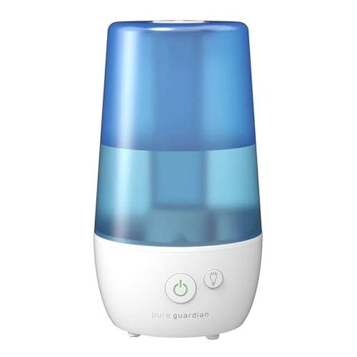 PureGuardian 1-Gallon Ultrasonic Cool Mist Humidifier with Essential Oil Tray, 70-Hour Run Time on Low, Covers 320 Sq, Ft, Silver Clean Protection, Filter Free for Bedrooms, Offices, Home, H965AR by PureGuardian - Used - Good condition