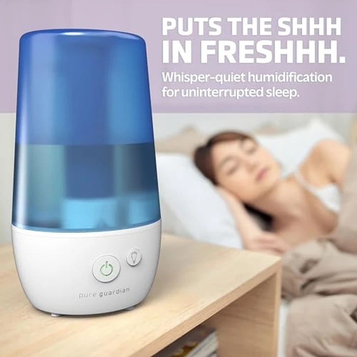 PureGuardian 1-Gallon Ultrasonic Cool Mist Humidifier with Essential Oil Tray, 70-Hour Run Time on Low, Covers 320 Sq, Ft, Silver Clean Protection, Filter Free for Bedrooms, Offices, Home, H965AR by PureGuardian - Image 4