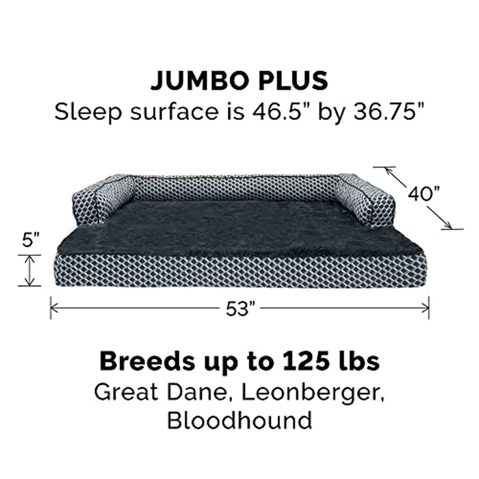 Furhaven Replacement Dog Bed Cover Comfy Couch Plush & Décor Sofa-Style, Machine Washable - Diamond Gray, Jumbo Plus (XX-Large) by Furhaven - Image 3