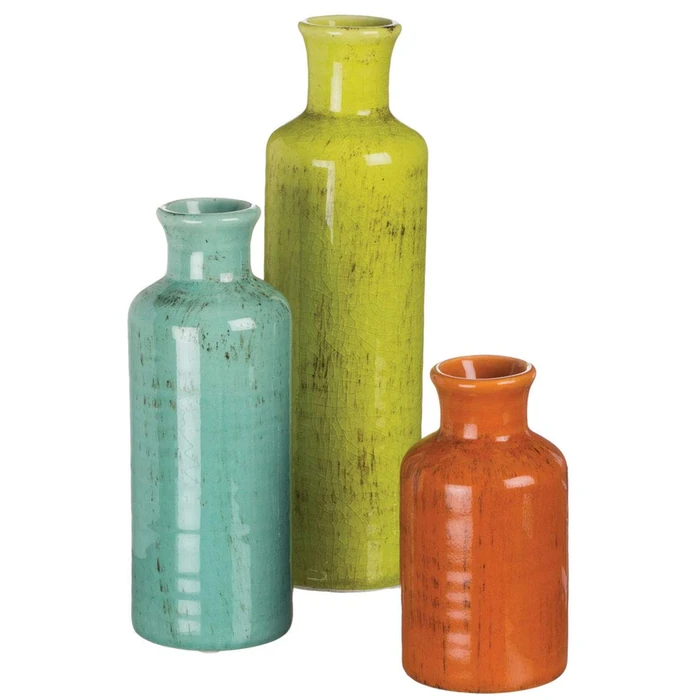 Sullivans Vase Set, Farmhouse Decor, Vases for Your Kitchen, Bedroom, Office, Living Room Bathroom, Mantle & Shelf Home Decor, Centerpiece Table Decorations (CM2334) by Sullivans - Used - Like New condition