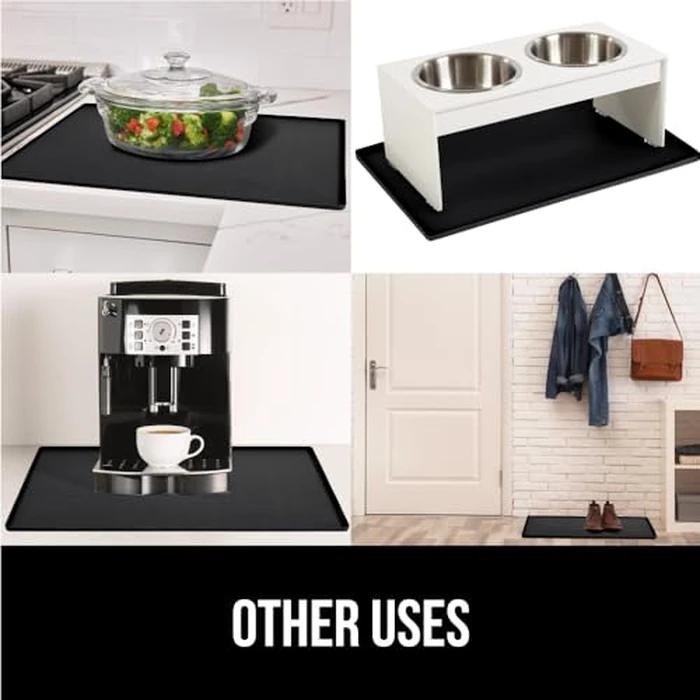 GORILLA GRIP Waterproof Silicone Under Sink Mat with Raised Lip for Kitchen and Bathroom, Cabinet Shelf Liner Stay in Place Mats Dishwasher Safe Drawer Liner, Organizer Tray, 15 x 22 in, Black by GORILLA GRIP - Image 7