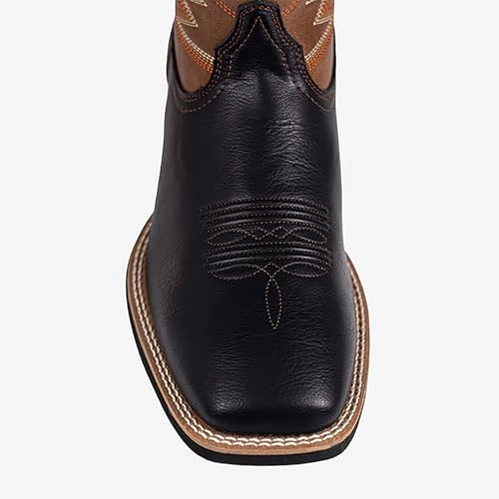 Palitutu Cowboy Boots for Men Classic Square Toe Embroidered Western Boots Comfortable Milk Silk Lining Slip Resistant Pull On Boots for Country Music Festivals Vegan Leather by Palitutu - Image 4