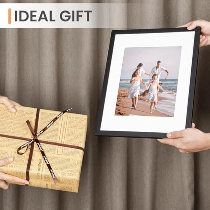 11x14 Picture Frame 2 Pack, Display Pictures 8x10 with Mat or 11x14 Without Mat, Wall Hanging Photo Frames, Black by Generic - Image 5