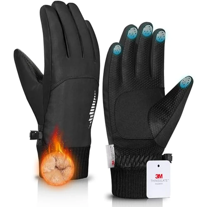 rivmount Winter Gloves Made with 3 M Insulation/Waterproof/Touchscreen for Women Men, Thermal Warm Gloves for Cold Weather Outdoor, Running, Cycling, Ski, Snow, Daily, Hiking, Black Size S by rivmount - Used - Like New condition - US$7.97