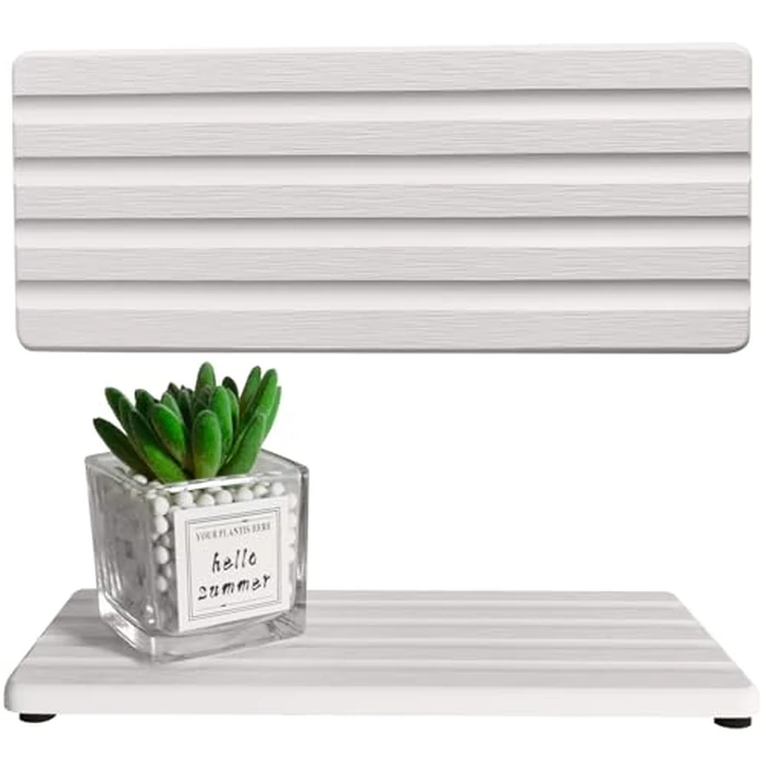 ZumenDa 2 PCS Water Absorbing Stone Trays for Bathroom Sink & Kitchen Counter, Fast-Drying Diatomite Sink Caddy, Vanity Tray, Hand Soap Holder with Anti-Skid Pads (9.5" x 4" White) by ZumenDa - Used - Like New condition