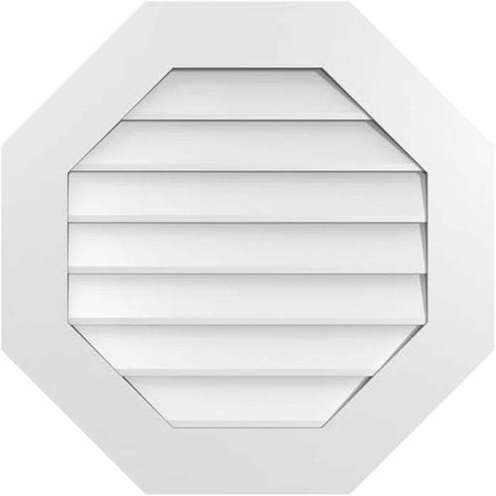 Signature Urethane GVSOC26X2601SN Octagonal Standard Frame, Primed Tan Signature Series Surface Mount Gable Vents, 26-in. W x 26-in. H, Unfinished by Signature Urethane - Used - Acceptable condition - CA$38.82