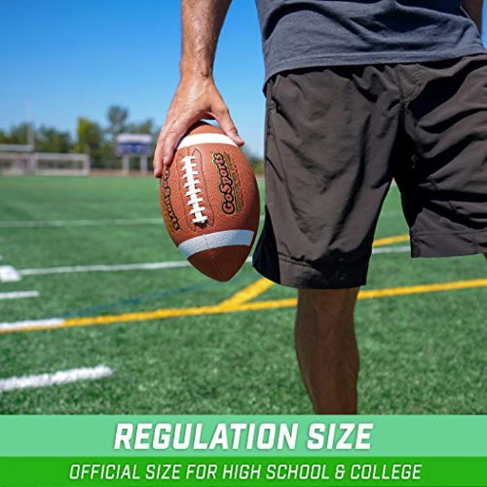 GoSports Combine Football 6 Pack - Regulation Size for High School and College - Official Composite Leather Balls by GoSports - Image 2
