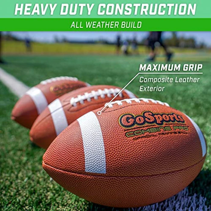 GoSports Combine Football 6 Pack - Regulation Size for High School and College - Official Composite Leather Balls by GoSports - Image 6