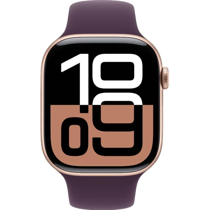 Apple Watch Series 10 (GPS) - 64GB - 42mm - Rose Gold Aluminum Case with Plum Textile Sport Band - One Size by Apple - Refurbished - Acceptable condition