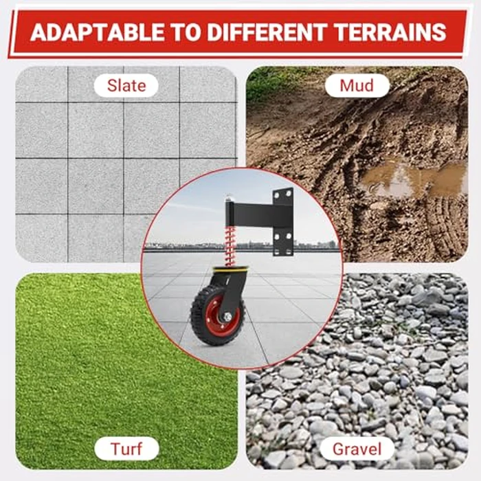 W B D WEIBIDA 6 Inch Heavy Duty Gate Wheel, 500LBS Capacity Fence Gate Wheels for Metal Tube Gate Wooden Gate, 360 Degree Swivel Spring Loaded Gate Caster Wheels, Dual Mount Options (Straight/U-Bolt) by W B D WEIBIDA - Image 8