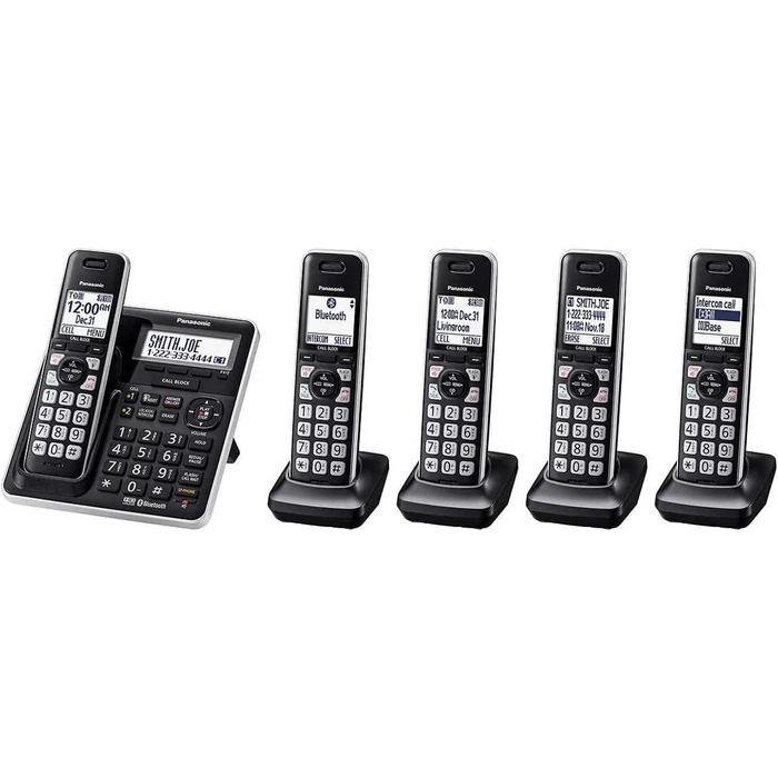 Panasonic KX-TG985 Expandable Cordless Phone System - Black by Panasonic - Refurbished - Acceptable condition
