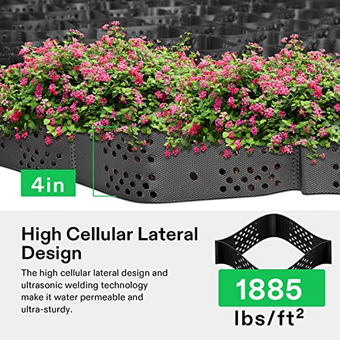 VIVOSUN 4’’ Depth Ground Grid, 9x17 ft, High-Density HDPE Geo Cell, 1885 lbs per sq ft Load, Foldable & Tensile, Easy Installation with Gloves, Perfect for Gardens, Driveways, Pathways, Slopes by VIVOSUN - Image 4