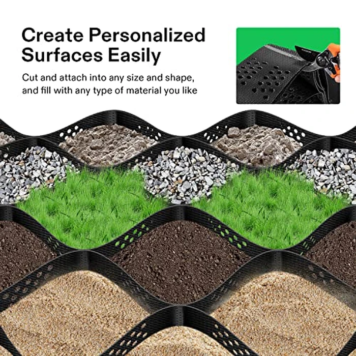 VIVOSUN 4’’ Depth Ground Grid, 9x17 ft, High-Density HDPE Geo Cell, 1885 lbs per sq ft Load, Foldable & Tensile, Easy Installation with Gloves, Perfect for Gardens, Driveways, Pathways, Slopes by VIVOSUN - Image 5