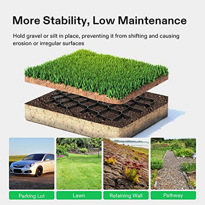 VIVOSUN 4’’ Depth Ground Grid, 9x17 ft, High-Density HDPE Geo Cell, 1885 lbs per sq ft Load, Foldable & Tensile, Easy Installation with Gloves, Perfect for Gardens, Driveways, Pathways, Slopes by VIVOSUN - Image 7
