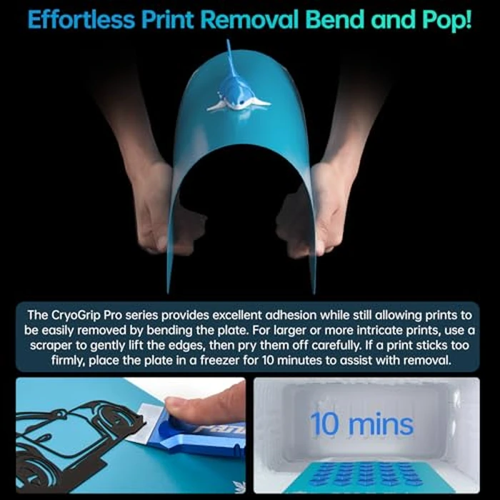 BIQU Cryogrip Pro Frostbite Cold Build Plate for Bambu-Lab H2D, H2S 3D Printers 355x346MM Double Sided Room Temperature Print Upgrade Spring Steel Sheet Removable Surface Platform by BIGTREETECH - Image 4