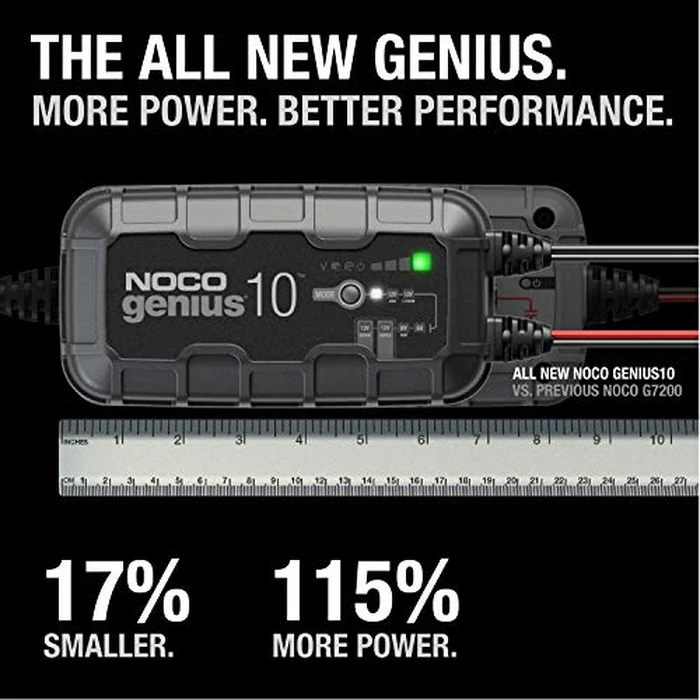 NOCO GENIUS10: 10A 6V/12V Smart Battery Charger - Automatic Maintainer, Trickle Charger & Desulfator with Overcharge Protection & Temperature Compensation - for Lead-Acid & Lithium Batteries by NOCO - Image 2