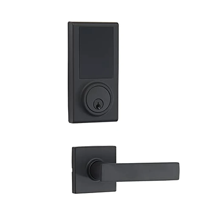 Amazon Basics Grade 3 Electronic Touchscreen Deadbolt Door Keypad Lock with Passage Lever, Matte Black, 133mm H Uppper x 65.3mm H Lower by Amazon Basics - Image 2