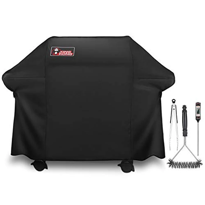 Kingkong Gas Grill Cover | Fits Weber Genesis E & S Series, Char-Broil 4 Burner | Includes Grill Brush, Tongs & Thermometer by Kingkong - Used - Very Good condition - US$34.58