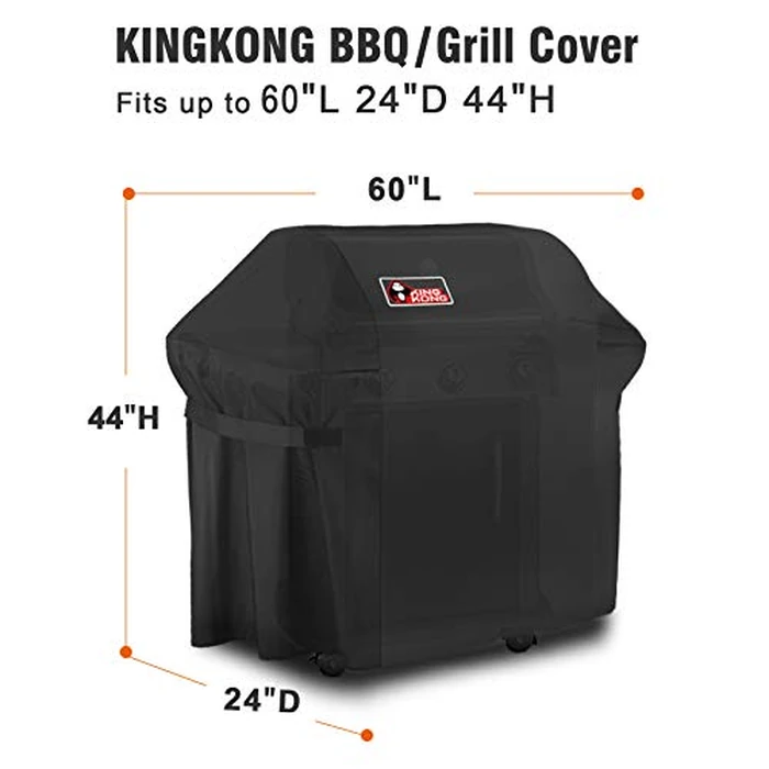 Kingkong Gas Grill Cover | Fits Weber Genesis E & S Series, Char-Broil 4 Burner | Includes Grill Brush, Tongs & Thermometer by Kingkong - Image 2