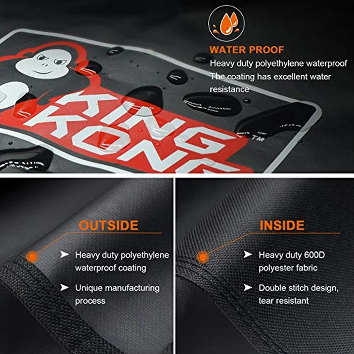 Kingkong Gas Grill Cover | Fits Weber Genesis E & S Series, Char-Broil 4 Burner | Includes Grill Brush, Tongs & Thermometer by Kingkong - Image 4