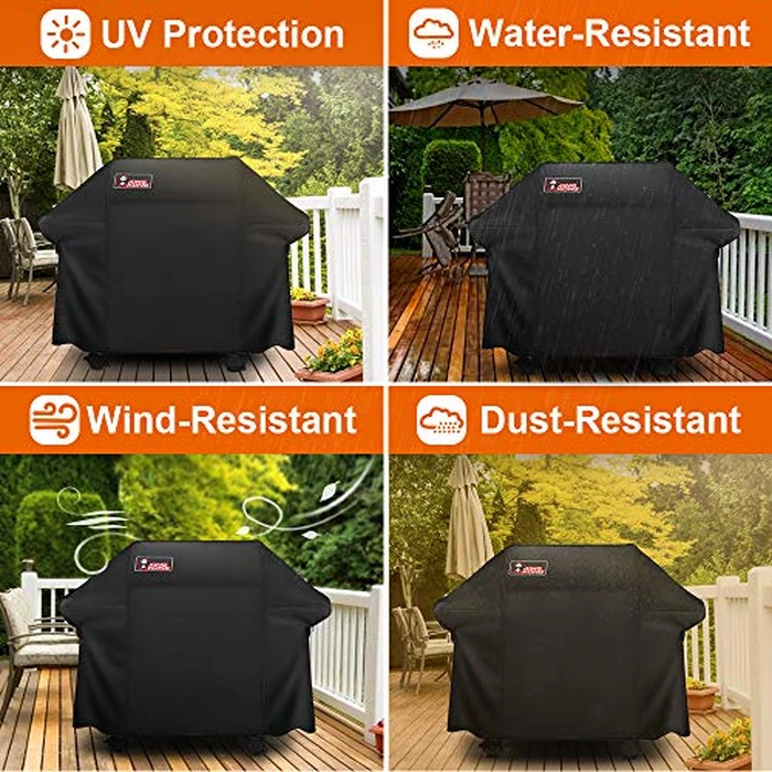 Kingkong Gas Grill Cover | Fits Weber Genesis E & S Series, Char-Broil 4 Burner | Includes Grill Brush, Tongs & Thermometer by Kingkong - Image 7